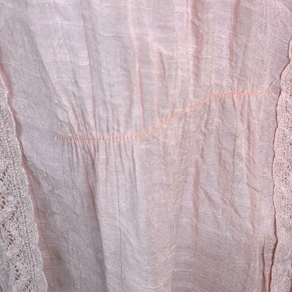 Jennie Marlis Womens Boho Coquette Crochet Lace Tunic Top Size PM Pink Flowy - Picture 8 of 11